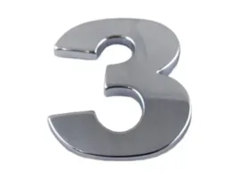 emblemat-cyfra-cyfry-litera-literka-chrom-3-trzy