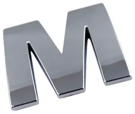 f5e29-emblemat-litera-literka-cyfra-cyfry-chrom-m
