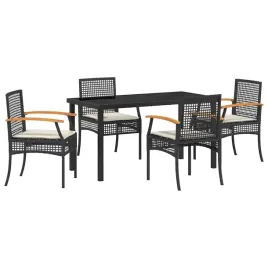 zestaw-do-jadalni-w-ogrodzie-z-poduszka-5-szt-czarny-rattan