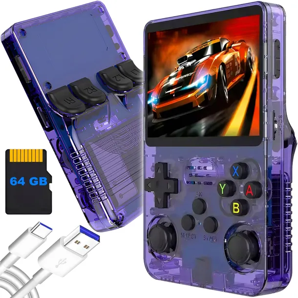 R36S Mini przenośna Retro konsola do gier 3.5-calowy 20000 gier 64GB