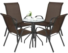 meble-ogrodowe-stol-okragly-szklany-60cm-i-4-krzesla-metalowe-brazowe