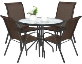 meble-ogrodowe-stol-okragly-szklany-90cm-i-4-krzesla-metalowe-brazowe