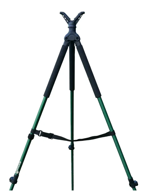 Pastorał myśliwski trójnóg tripod podpórka Myłkus wysoki stabilny zielony