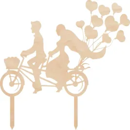 topper-slub-wesele-sklejka-para-mloda-na-rowerze