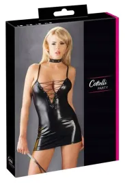 bielizna-erotyczna-czarna-sukienka-mini-latex-wetlook-lack-skora-xl