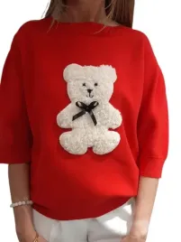 cocomore-sweter-mis-bear-czerwony-nowosc