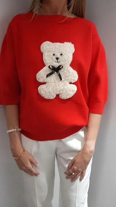 cocomore-sweter-mis-bear-czerwony-nowosc