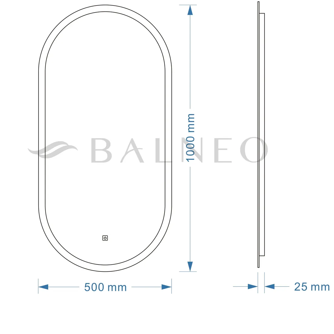 lustro-scienne-balneo-owal-100-x-50-mm