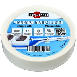 tasma-piankowa-repero-474-double-sided-dwustronnie-klejaca-biala-25mm-5m