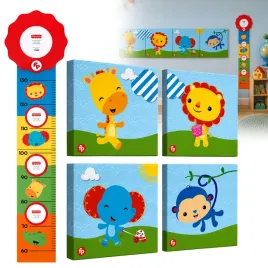 miarka-wzrostu-z-motywem-zwierzat-safari-obrazki-do-pokoju-dzieciecego-4szt