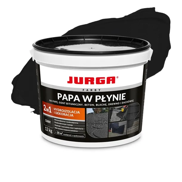 PAPA W PŁYNIE CZARNA 12KG – DACH TARAS FUNDAMENT BALKON HYDROIZOLACJA