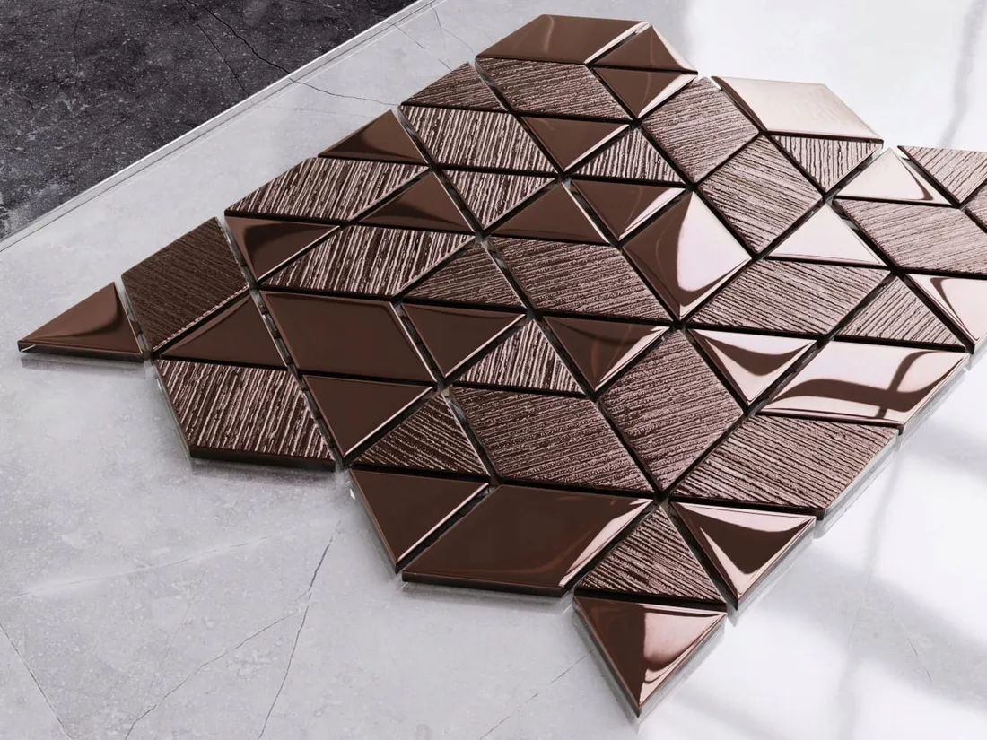 mozaika-szklana-triangle-diamond-copper-brown-stan-nowy