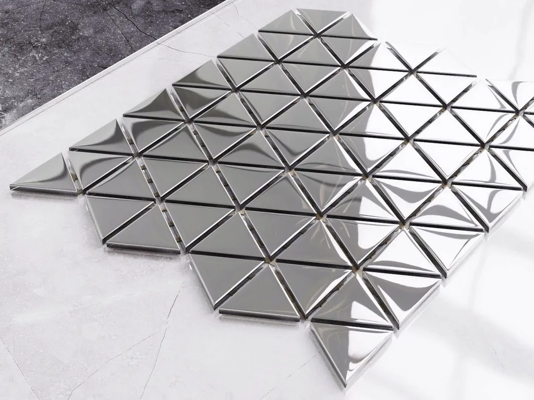 mozaika-szklana-triangle-blanket-silver-chrom-stan-nowy