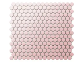 mozaika-ceramiczna-penny-dots-rose-rozowa-matowa