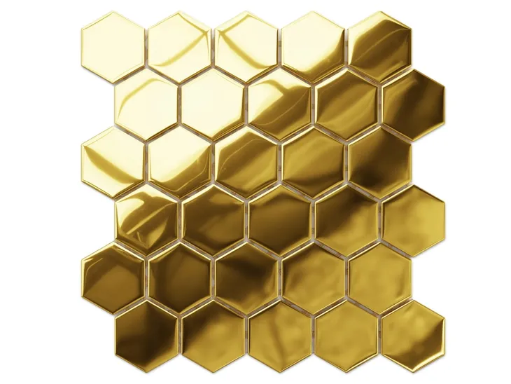 HEKSAGON MOZAIKA SZKLANA ZŁOTA GOLD