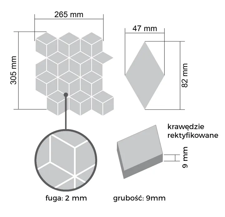mozaika-gresowa-diamond-romb-jasna-szara-polysk-stan-nowy
