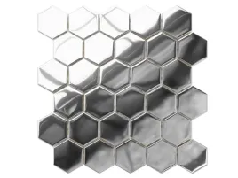 mozaika-szklana-heksagon-silver-srebrna-metalic