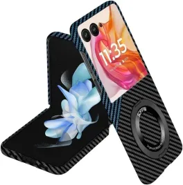 gruattreay-karbonowe-etui-do-motorola-razr-50-ultra-czarno-niebieskie