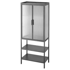 ikea-mossjon-witryna-z-2-drzwi-antracyt-60x34x146-cm