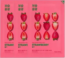 3-x-holika-holika-pure-essence-mask-sheet-strawberry-ekstrakt-z-owocu-yuzu