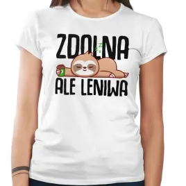 koszulka-damska-zdolna-ale-leniwa-kawa-leniwiec-l