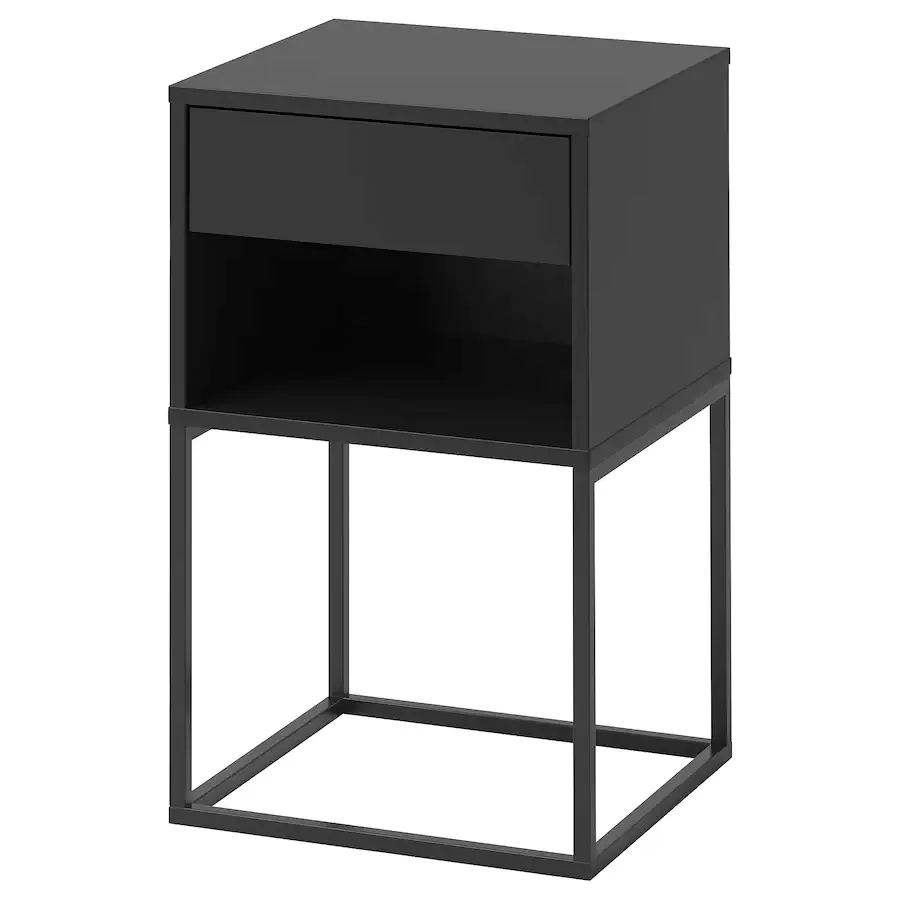 ikea-stolik-nocny-vikhammer-czarny