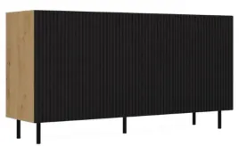 komoda-3d-ryflowana-150-cm-czarna-kamika-slim-ts-2-kolory