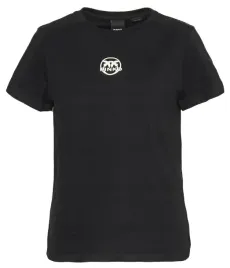 t-shirt-damski-pinko-czarny-z-logo-xl