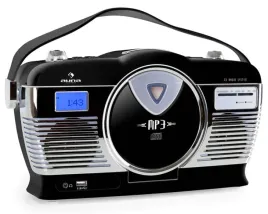 auna-rcd-70-radioodtwarzacz-retro-fm-cd-mp3-zasil-baterie-czarne