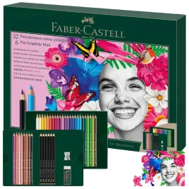 faber-castell-kredki-polychromos-32-kol-6-olowkow-matt-akcesoria-zestaw