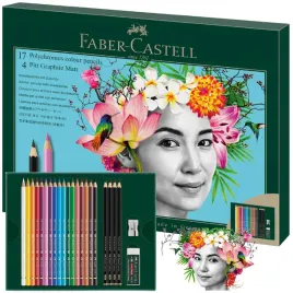 faber-castell-kredki-polychromos-17-kol-4-olowki-matt-akcesoria-zestaw
