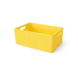 organizer-zolty-pojemnik-z-uchwytami-na-drobiazgi-kable-biuro
