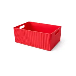 organizer-czerwony-pojemnik-z-uchwytami-na-drobiazgi-kable-biuro
