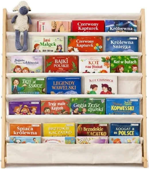 REGAŁ NA KSIĄŻKI DLA DZIECI STOJAK PÓŁKA SZAFKA ORGANIZER XXL 79 cm x 75 cm