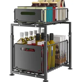 organizer-pod-zlew-2-poziomowy-wysuwany-czarny-regal-kuchenny-polka-metal