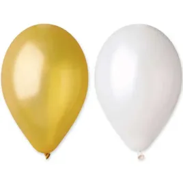 balony-gm90-metalik-zloty-i-bialy-gemar-10-50-szt