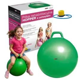 pilka-do-skakania-rehabilitacyjna-hopper-z-uchwytem-dla-dzieci-55cm-zielona