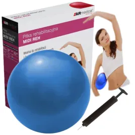 pilka-rehabilitacyjna-midi-25cm-rlb-25-do-cwiczen-gimnastyki-jogi-pompka