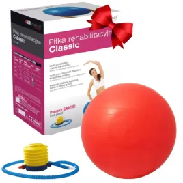 pilka-rehabilitacyjna-55cm-czerwona-do-cwiczen-gimnastyki-armedical-pompka