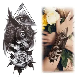 tatuaz-zmywalny-tymczasowy-wodny-oko-mroczna-sowa-roza