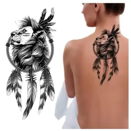 tatuaz-zmywalny-tymczasowy-wodny-lew-wojownik-krol-plemienia