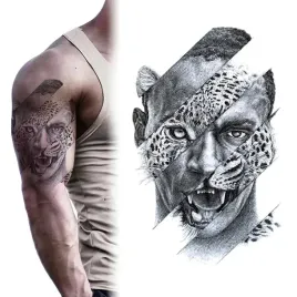 tatuaz-zmywalny-tymczasowy-wodny-czlowiek-lampart