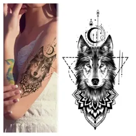tatuaz-zmywalny-tymczasowy-wodny-wilk-boho