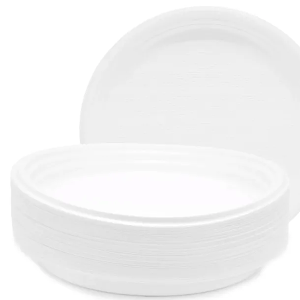 Talerzyki plastikowe GRILL tacki PP BIAŁE 22 cm 50 szt