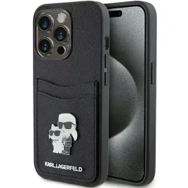 etui-karl-lagerfeld-saffiano-cardslot-karlandchoupette-metal-pin-do-iphone-15