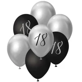 balony-pastel-metalik-mix-liczba-18-srebrny-czarny-godan-12-7-szt