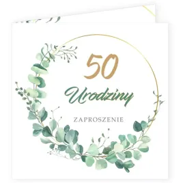 zaproszenia-urodziny-50-eukaliptus-beauty-15x15-cm-8-szt
