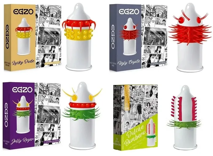 EGZO Prezerwatywy Stymulujące Mix Kolce Wypustki 4szt