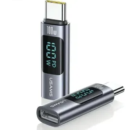 usams-adapter-au18-usb-c-usb-c-digital-display-100w-stalowy-aluminium-sj6
