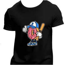 koszulka-meska-czarna-nadruk-donut-baseball-4xl
